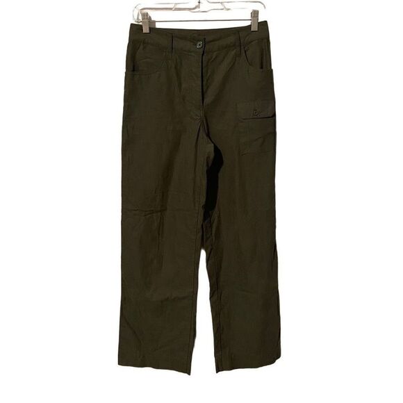 Express Bleus High Rise Wide Leg Olive Pants - Picture 4 of 7